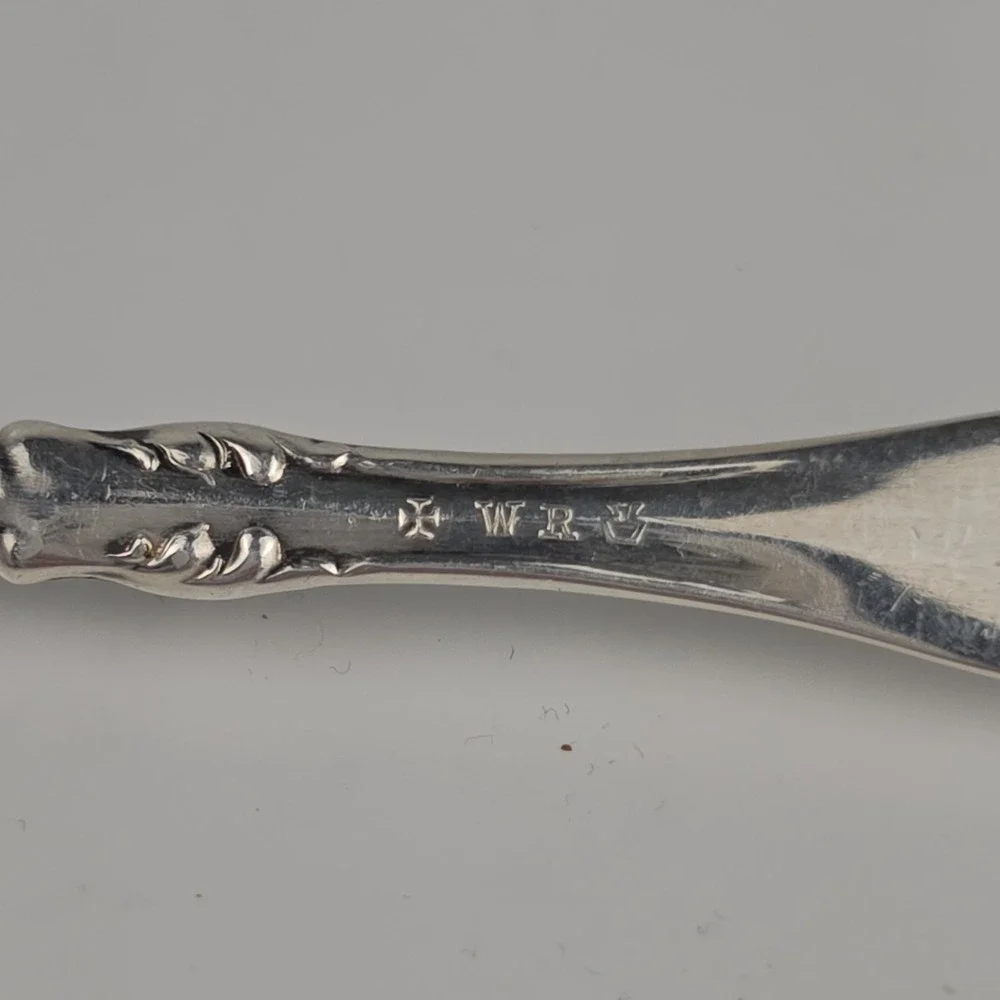 Antique Wm A Rogers Silverplate Olive Fork Spoon Claw Repousse WR Keystone 1908